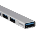 USB-разветвитель (HUB), 4 порта, кабель 10 см, серебристый - фото 9642540