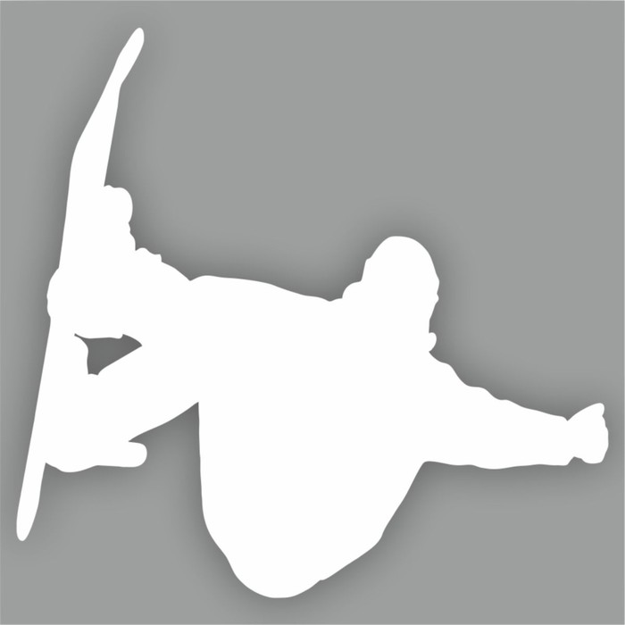 Наклейка Сноуборд, вид 6, белая, 150 х 140 мм - Фото 1