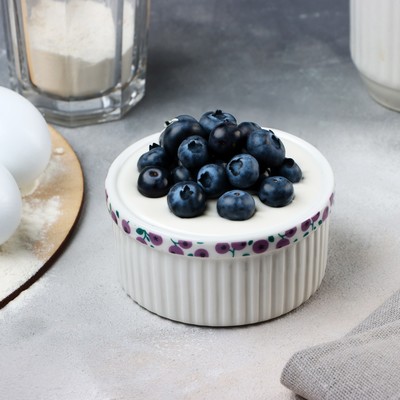 Форма для выпечки «Черника», 9.5×4.5 см, 200 мл, белый рамекин