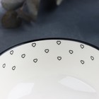 Салатник керамический «Сердечки», 11.5 х 5.6 см, 330 мл, цвет белый - Фото 2