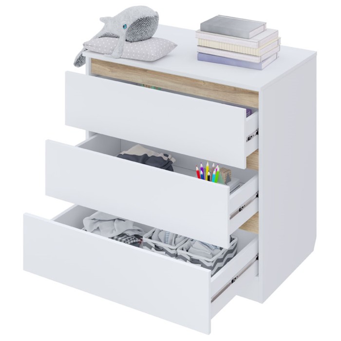 Комод Polini Kids Simple 1980, цвет белый-вяз