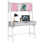 Стол письменный Polini Kids Mirum 1446, с полкой, цвет серый-белый/двери розовые - фото 115660977