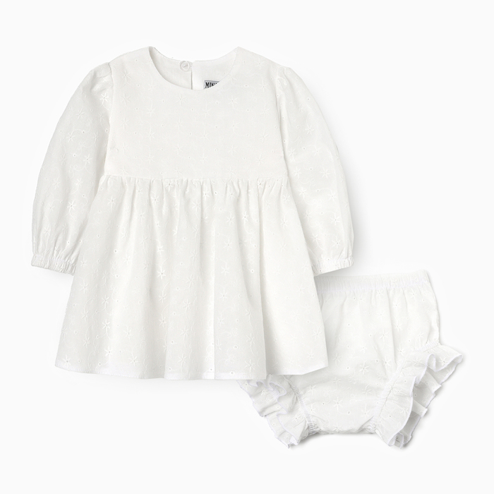 Комплект (Блузка и шорты) для девочки MINAKU цвет белый, рост 68-74 см - Фото 1