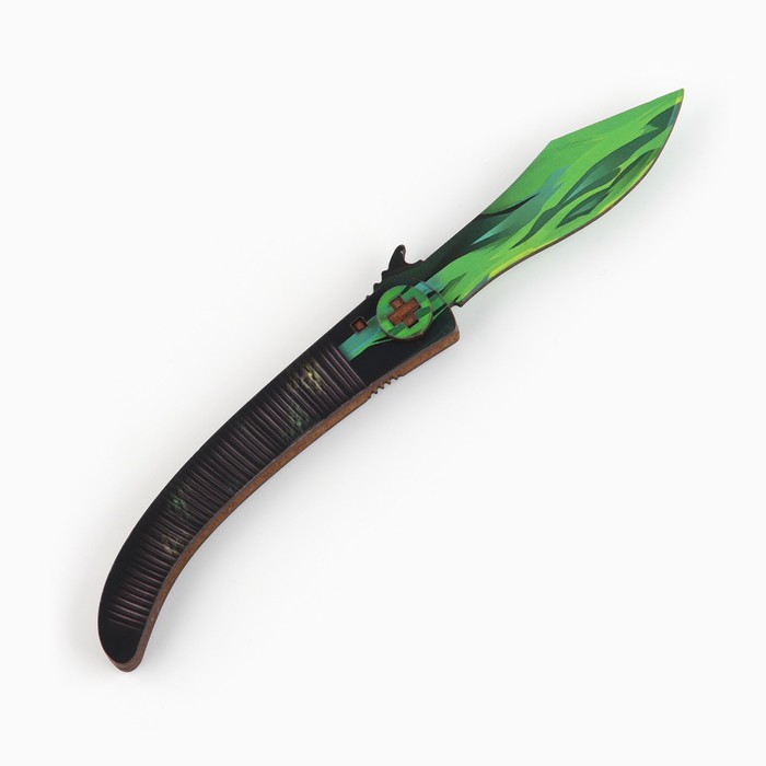 Сувенир деревянный нож наваха «Кристалл зеленый», 22 см - фото 1906687157