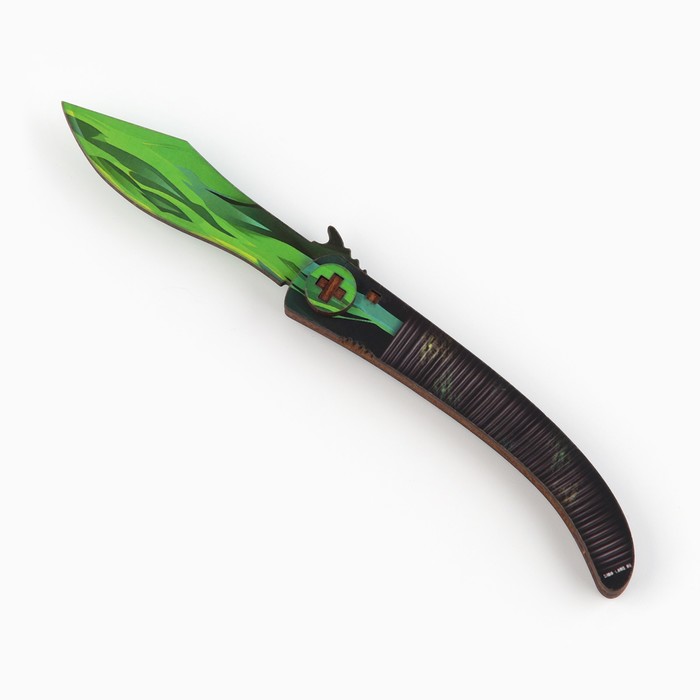 Сувенир деревянный нож наваха «Кристалл зеленый», 22 см - фото 1906687158