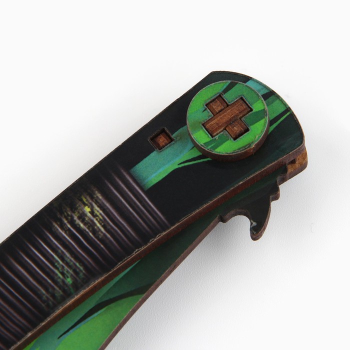 Сувенир деревянный нож наваха «Кристалл зеленый», 22 см - фото 1906687160