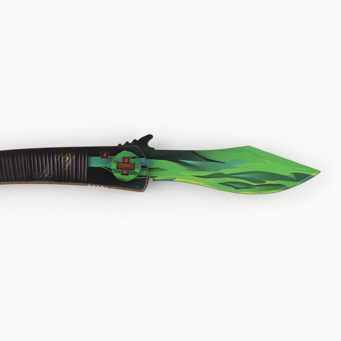 Сувенир деревянный нож наваха «Кристалл зеленый», 22 см - фото 1906687162