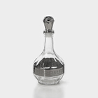 Набор стеклянный питьевой «Неро», 7 предметов: графин 500 мл, стопки 50 мл, цвет серебро - фото 4443288