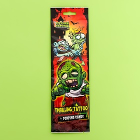 Карамель взрывающаяся "Веселый напугай Thrilling tattoo" с тату, 1 г 10389843