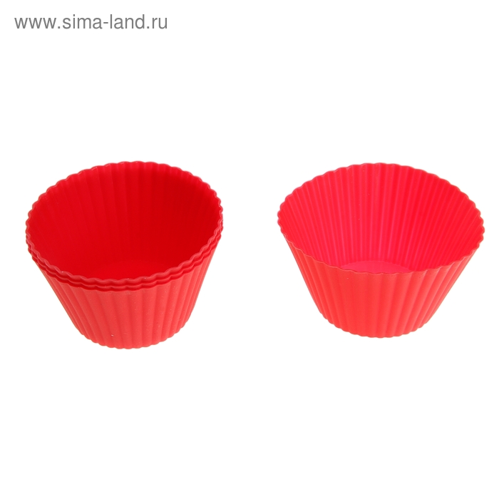 Набор силиконовых форм для выпечки Доляна «Кекс», 4 шт, цвет МИКС - Фото 1