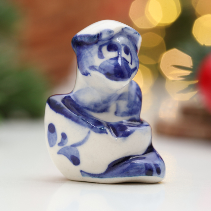 Сувенир символ года «Змея в яйце», гжель, 4.5х3 см - Фото 1