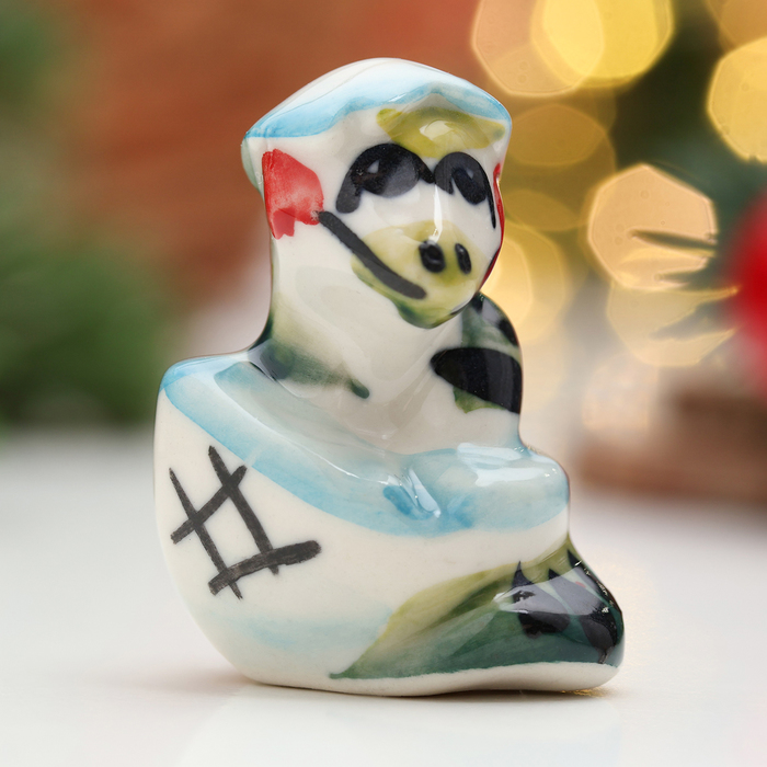 Фигурка фарфор гжель «Змея в яйце», цветная, 4.5×3 см - Фото 1