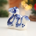 Сувенир «Змея Удавчик», гжель, 5х6 см (комплект 2 шт) - фото 24355399