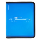 Папка для тетрадей А5+ 190x245x30мм, 600 мкм, ErichKrause "Ice Metallic Cars", пластик, молния вокруг, синяя, микс - Фото 1