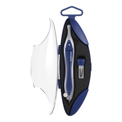 Готовальня ErichKrause «Classic», 2 предмета, пенал, синий