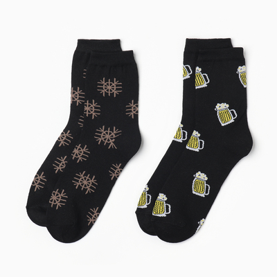 Носки мужские KAFTAN «Пиво», набор 2 пары, размер 41-44 (27-29 см)