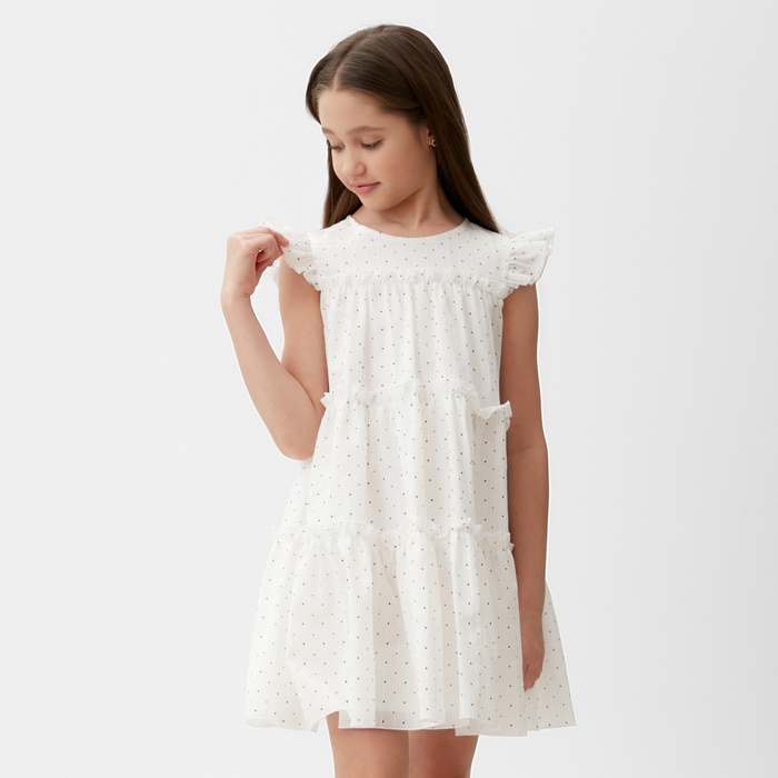 Платье для девочки MINAKU, цвет белый, рост 146 см