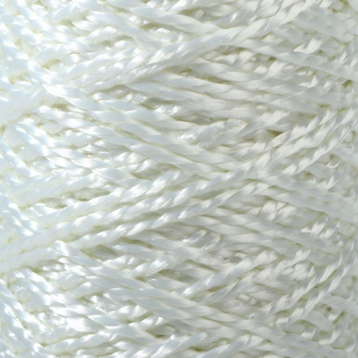 Нить для плетения, кручёная, d = 2 мм, 100 м, цвет белый
