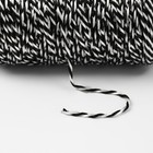 Нить для плетения, кручёная, d = 2 мм, 100 м, цвет чёрный/белый - Фото 3