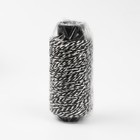 Нить для плетения, кручёная, d = 2 мм, 100 м, цвет чёрно-белый - Фото 5