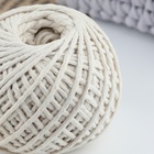 Шпагат для плетения, хлопок, d = 2 мм, 100 м, цвет белый - фото 24355424