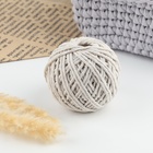 Шнур для плетения, хлопок, d = 3 мм, 50 м, цвет белый - фото 24355426