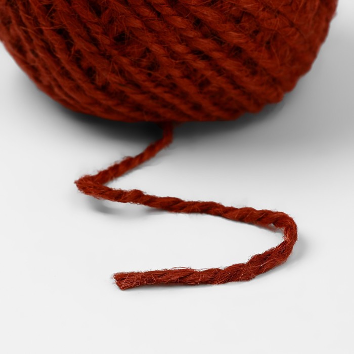 Шпагат для плетения, джутовый, 1120 текс, 50 м, цвет красный