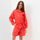 Костюм для девочки (Рубашка и шорты) MINAKU, цвет красный, рост 110 см - фото 3406075