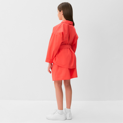 Костюм для девочки (рубашка, шорты) MINAKU, красный, рост 110 см