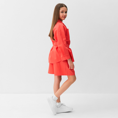 Костюм для девочки (рубашка, шорты) MINAKU, красный, рост 110 см