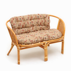 Набор садовой мебели Bahama Wicker: 2 кресла, диван, стол, ротанг светлый, подушки с узором - Фото 2
