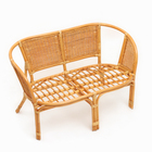 Набор садовой мебели Bahama Wicker: 2 кресла, диван, стол, ротанг светлый, подушки с узором - Фото 3