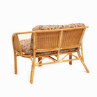 Набор садовой мебели Bahama Wicker: 2 кресла, диван, стол, ротанг светлый, подушки с узором - Фото 5