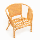 Набор садовой мебели Bahama Wicker: 2 кресла, диван, стол, ротанг светлый, подушки с узором - Фото 8