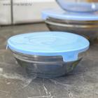 УЦЕНКА Набор стеклянных салатников Доляна «Классика» с крышками, 5 предметов: 900 мл (17×7.6 см), 500 мл (16×6 см), 350 мл (12.5×5.4 см), 200 мл (10.5×4.5 см), 130 мл (9×3.7 см), цвет голубой - Фото 2