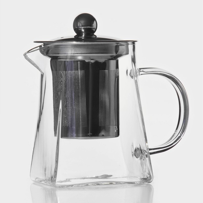 УЦЕНКА Чайник стеклянный заварочный с металлическим ситом Magistro «Дарси», 300 мл - Фото 1