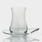 Набор стеклянный чайный Lav «Ева», 12 предметов: стаканы 160 мл (6 шт), блюдца 13,5×10,5 см (6 шт) - фото 4443634