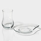 Набор стеклянный чайный Lav «Ева», 12 предметов: стаканы 160 мл (6 шт), блюдца 13,5×10,5 см (6 шт) - фото 4443636