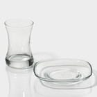 Набор стеклянный чайный Lav «Дзен», 12 предметов: стаканы 155 мл (6 шт), блюдца d=14 см (6 шт) - Фото 4
