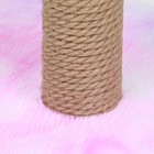 Столбик-когтеточка с лежаком, 35 х 35 х 50 см, розово-белая - фото 9643477