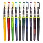 Набор кистей синтетика 10 штук заправленная тушью, 10 цветов - Фото 1