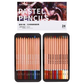 Пастельные карандаши 24 цвета, в картонной коробке заточенные GCP-24