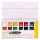 Краски акварельные 12 цветов + 1 кисть в пластиковой коробке  GTS-12 - Фото 3
