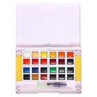 Краски акварельные 24 цвета + 1  кисть в пластиковой коробке  GTS-24 - Фото 4