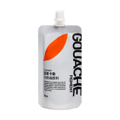 Гуашь художественная, 80 мл, в дой-паке с крышкой, оранжевая