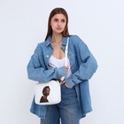 Сумка женская на молнии TEXTURA, 22×8×17 см, с цветным принтом, белая - Фото 2