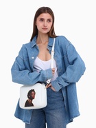 Сумка женская на молнии TEXTURA, 22×8×17 см, с цветным принтом, белая - Фото 12