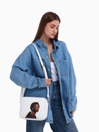 Сумка женская на молнии TEXTURA, 22×8×17 см, с цветным принтом, белая - Фото 13