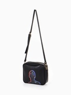 Сумка женская на молнии TEXTURA, 22×8×17 см, с цветным принтом, чёрная - Фото 5