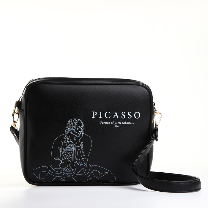 Сумка женская на молнии TEXTURA, 22×8×17 см, чёрная - Фото 1